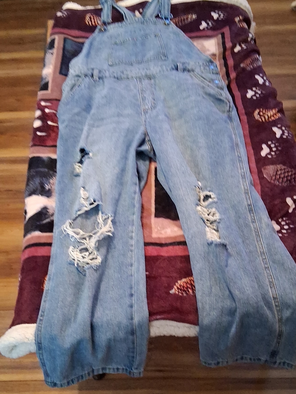wild fable Light Blue Distressed Denim Overalls